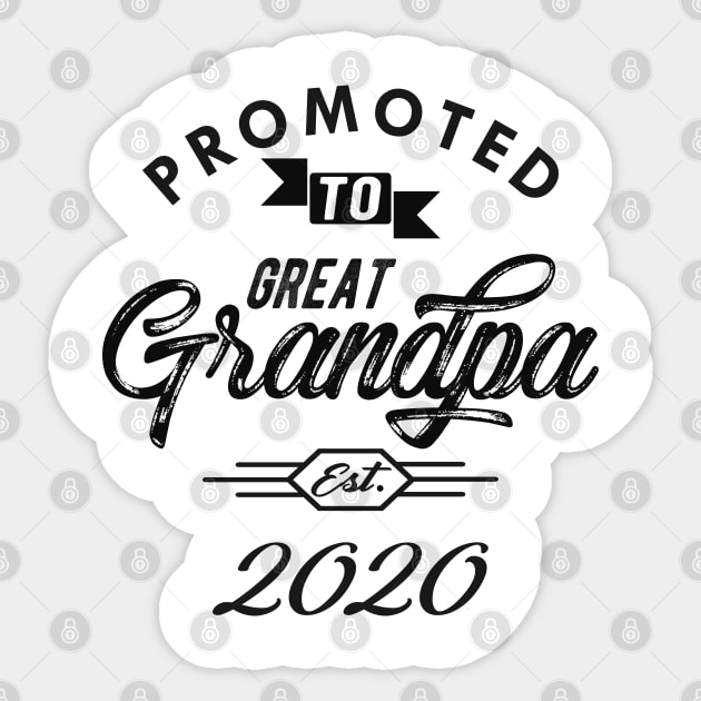 Promoted to great grandpa est. 2020 Sticker by KC Happy Shop